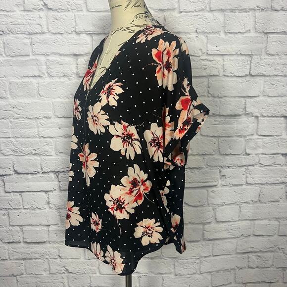Maurice's Black Polka Dot Floral Blouse - Women's XL - Picture 5 of 5